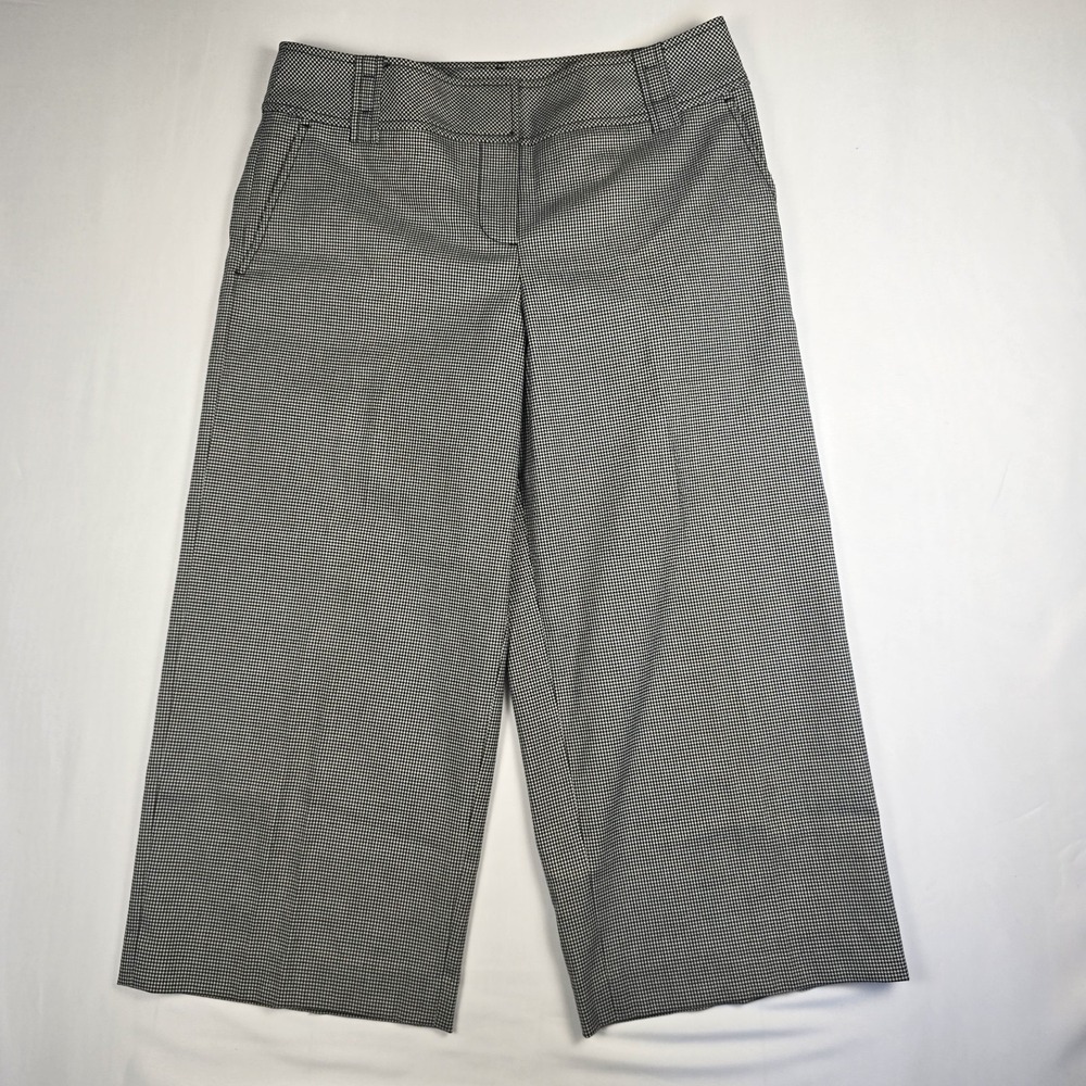 Ann Taylor Loft Capri Womens 4 Black Houndstooth Pattern Pant‎